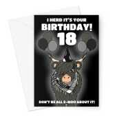 Emo Cow 18th Birthday Card