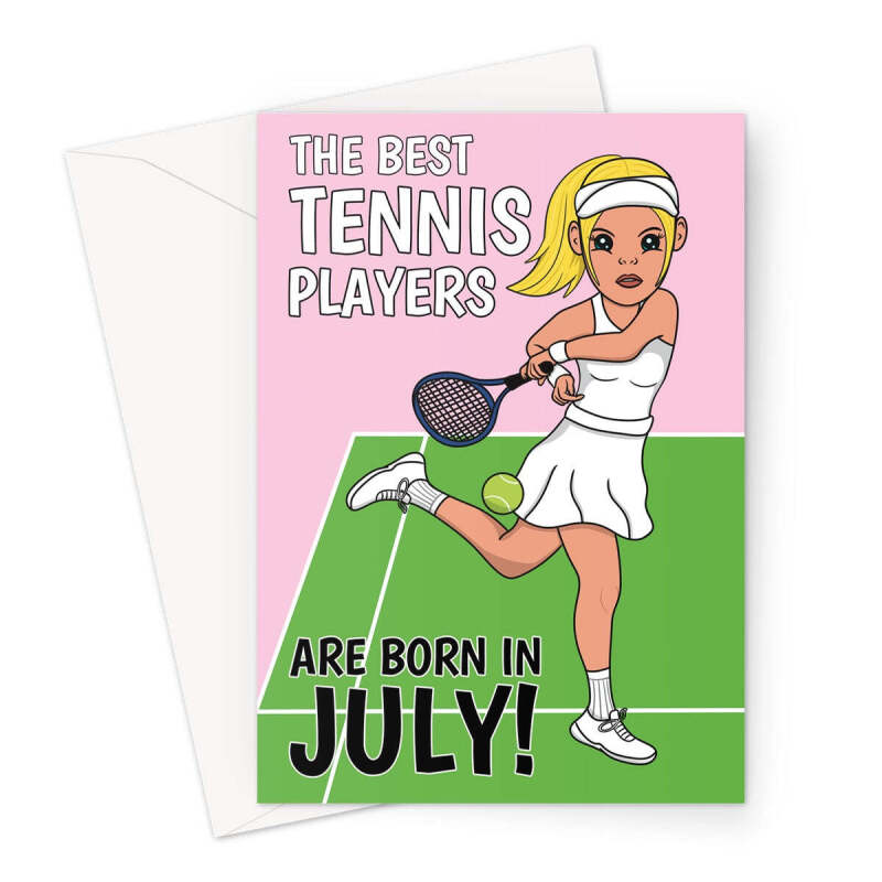 Lady Tennis Player Birthday Card - A5 Portrait - 1 Card