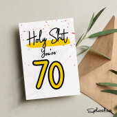 Birthday Card - 70th Birthday Card - Holy Shit You're / I'm 70 Card - Birthday Card - Birthday Celebrations Funny Birthday Card 70th Cards