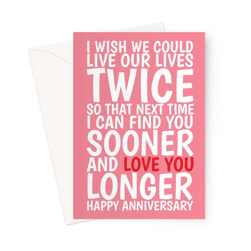 Romantic Anniversary Card For Wife - A5 Portrait - 1 Card