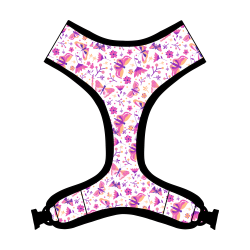 Pink Butterfly Print Dog/Puppy Adjustable Harness - Medium