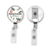 Personalised Metal ID Reel - Festive Pattern Background