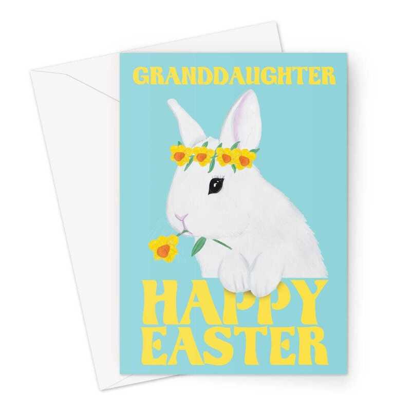 Cute Granddaughter Easter Bunny Card - A5 Portrait - 1 Card