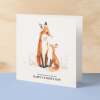 Father's Day Card For Dad Fox and Cub Illustration Simple Father's Day Card I always look up to you Dad Father's Day Gift - Square (5.5x5.5) / Blank Message