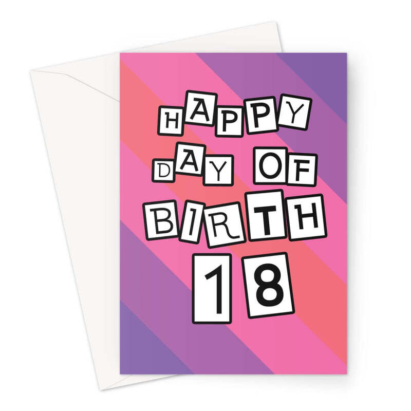 18th Birthday Card For Her - Pink - A5 Portrait - 1 Card