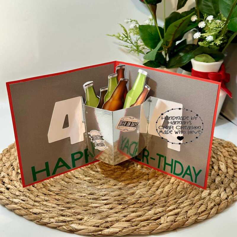 Handmade Unique Pop Up Beer Bucket Card - Handmade Surprise for Beer Lovers