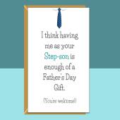 Funny Step-Dad Father's Day Card from Step-Son - Can be personalised inside - Ideal card for your step father this Fathers Day.