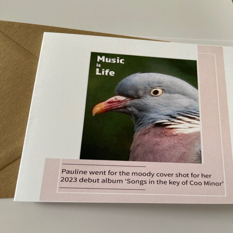 Birthday Card - Music Pigeon Funny Pun