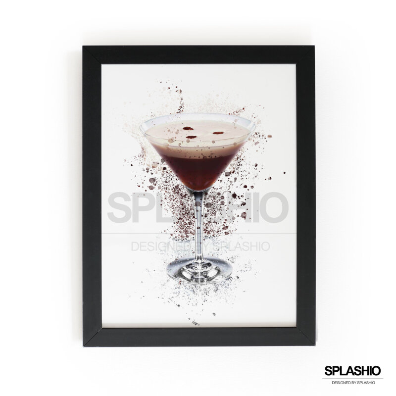 ESPRESSO MARTINI  Splatter Art Print, High Gloss Print, Splash Art, Home Decor, Home Bar Custom Drink Art Cocktails - A6