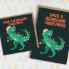 Have a Roarsome Christmas dinosaur, dino Christmas, Holidays card for child, children, kids, nephew, son (Size A6/A5/A4/Square 6x6") - A6: Single card