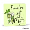 MOJITO Cocktail Personalised Coaster, Cocktail Mojito Coaster, Fathers Day gift, Christmas Coaster, Secret Santa, Birthday Gift, Home Bar. - Single Coaster