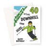 40th Birthday Card For Ski Lover - A5 Portrait - 1 Card