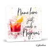 Coaster - NEGRONI Cocktail Personalised Coaster, Personalised, Fathers Day gift, Christmas Coaster, Birthday Gift, Home Bar Splash Art - Single Coaster