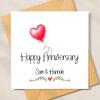Personalised Anniversary Card For couple, Couple Anniversary Card, Happy anniversary Greeting Card Simple Red Heart Balloon Anniverysary