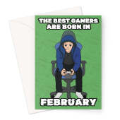 Gamer Birthday Card Born In February