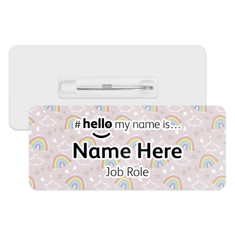 #hello my name is... Name Badge - Rainbow Doodles