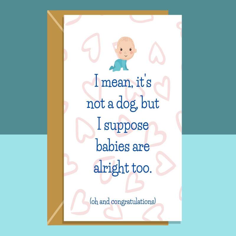 Funny New Baby Pregnancy Card - For Expecting Mum - New Parents - New Dad - Expecting a baby - Baby Shower Card - Can be personalised inside - Blank inside - Large