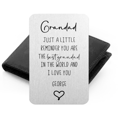 Best Grandad Wallet Card, Personalised Metal Wallet Card