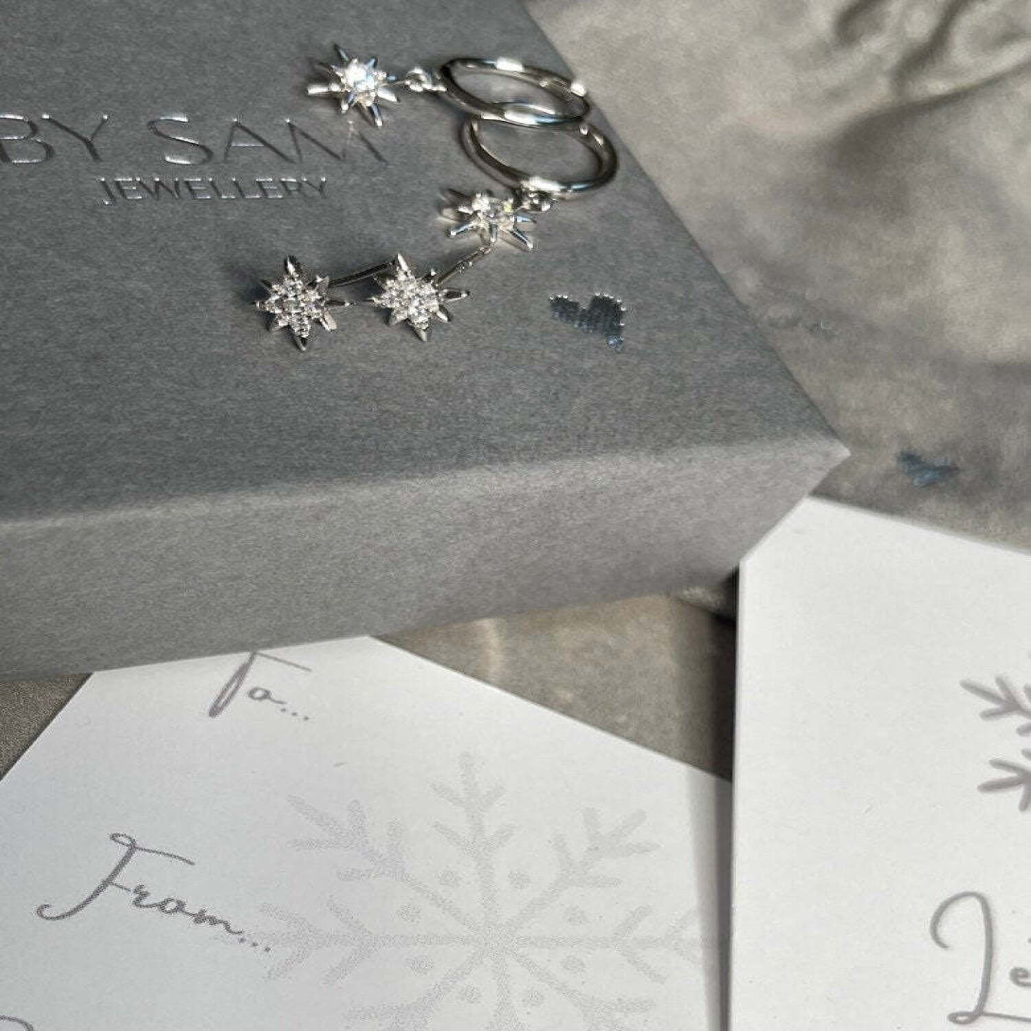 Christmas gift earrings gift set, 925 silver star earrings gift set - Silver