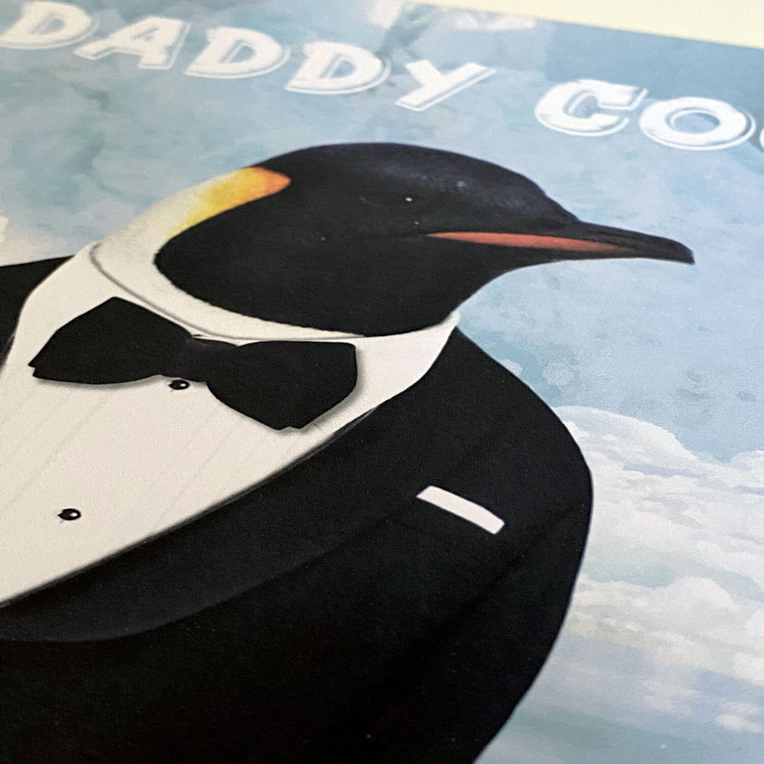 Daddy Cool funny penguin animal in clothes birthday card for dad, daddy, father, papa (Animalyser) (Size A6/A5/A4/Square 6x6") - A6: Single card