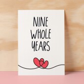 9 Year Anniversary Card For Husband or Wife Anniversary Card for 9th Anniversary Card For Boyfriend or Girlfriend Nine Wedding Anniversary