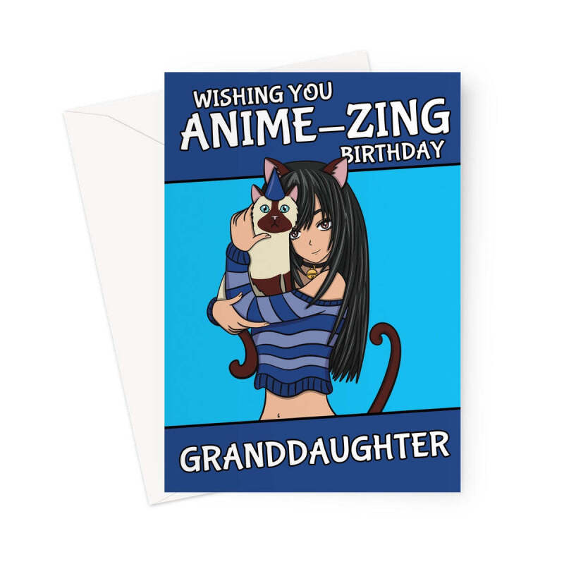 Granddaughter Birthday Card Anime Girl - A5 Portrait - 1 Card