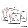 Rose Wine Hand Drawn Coaster - Home Bar - Birthday Gift. Secret Santa - Hand Drawn Rose Wine Coaster Personalised Drink Coasters - Single Coaster