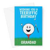 Happy Birthday Card For Grandad -  Teeriffic Golf Joke - A5 Greeting Card