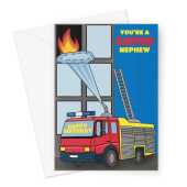 Happy Birthday Card For Nephew - Fire Engine Children's - A5 Greetings Card