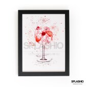 PINK GIN  Splatter Art Print, High Gloss Print, Splash Art, Home Decor, Home Bar Custom Drink Art Cocktails