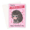 Adorable Porcupine Valentine's Day Card – "You’re Porcu-Fine!" Cute Love Card - A5 Portrait - 1 Card