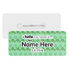 #hello my name is... Name Badge - Green Daisy Flowers