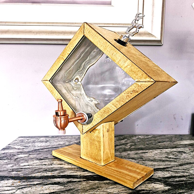 Vintage Glow: Custom LED Glass Block Decanter