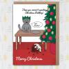 I hope you weren't expecting Christmas pudding personalised naughty cat, kitten bah humbug Holidays, Xmas card for cat lover (Size A6/A5/A4) - A6: Single card