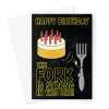 Happy Birthday Card - Funny Fork And Birthday Cake Pun - A5 Greetings Card - A5 Portrait - 1 Card