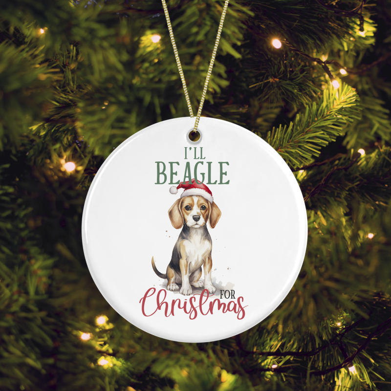 Ceramic Dog/Puppy Breed Beagle Pun Christmas Tree Decoration