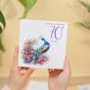 70th Birthday Card With Peacock Illustration Pretty Seventy Card For Mum, Gran or Friend Seventieth Birthday Card - Square (5.5x5.5) / Blank Inside