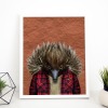 Echidna in clothes, animal print, wall art - A5 - Glossy