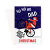 Funny Dad Christmas Card - Cycling Santa - A5 Portrait - 1 Card