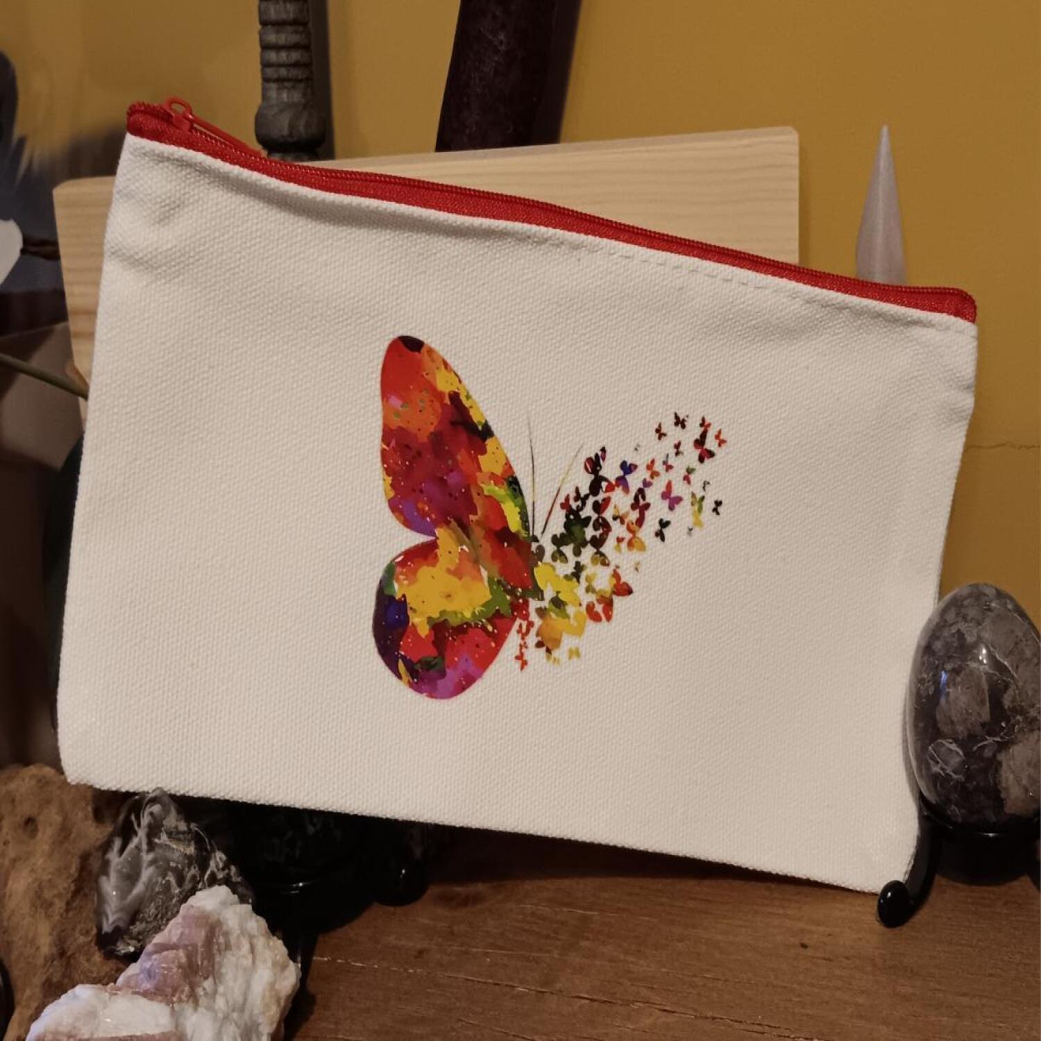 Butterflies Red zip up case