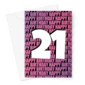 21st Birthday Card For Her | Pink