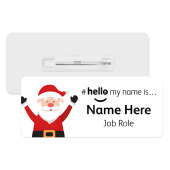 #hello my name is... Name Badge - Cartoon Santa