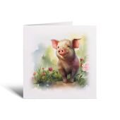 Notelet Card of a Pig For Anyone Any Occasion Card For Her or For Him Card For Birthday or Easter Card Thank You Card