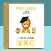 Nursery Graduation Card Personalised for Son, Daughter, Nephew, Niece, Grandson, Granddaughter - Pre-School Graduate