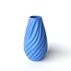 Wave Flower Vase 01 - Matte Dark Green