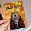 Justin Beaver funny beaver animal in clothes birthday card for children, kids, friend, cousin (Animalyser) (Size A6/A5/A4/Square 6x6") - A6: Single card