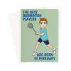 CC0859 - Badminton Greeting Card For A February Birthday Greeting Card - A5 Portrait - 1 Card