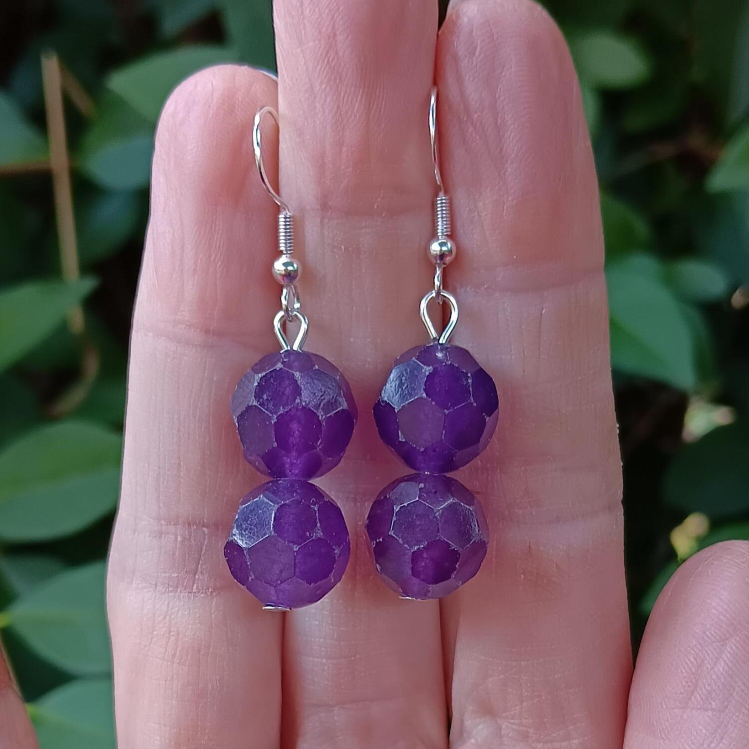 Amethyst Bead Earrings - Strengthens