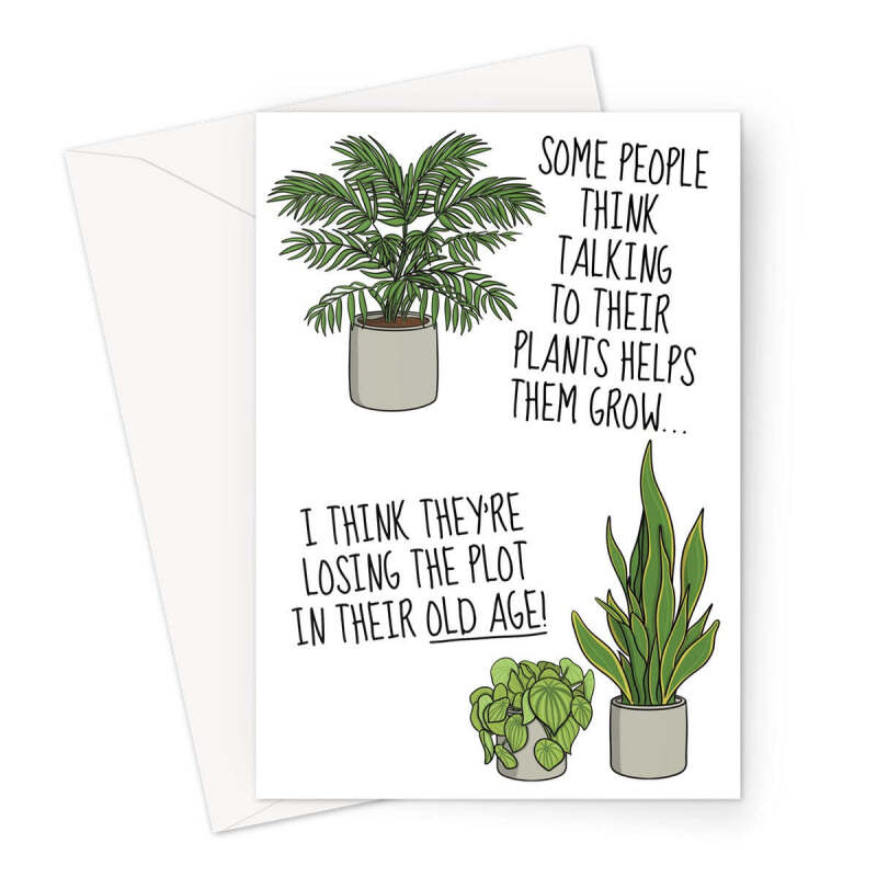 Funny Plant Birthday Card For Old Person - A5 Portrait - 1 Card