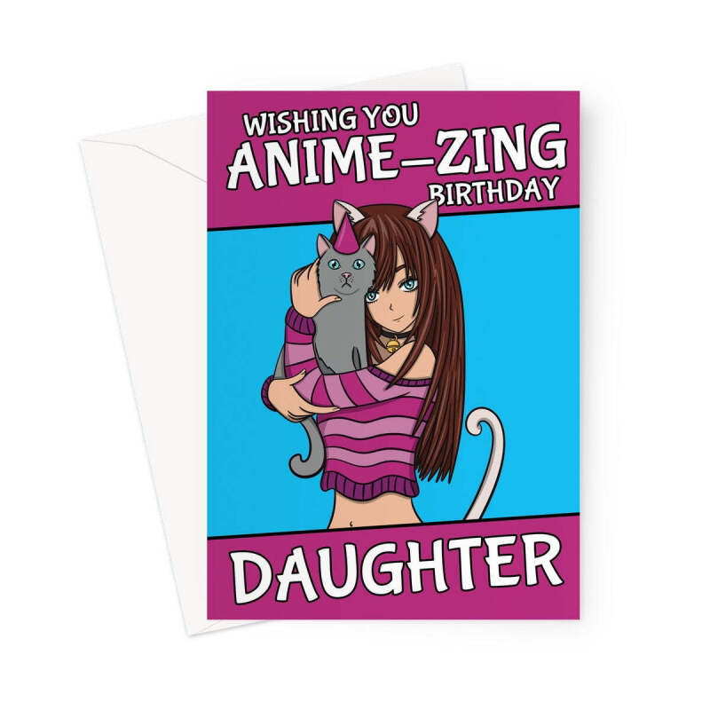 Anime Birthday Card For Girl - Daughter - A5 Portrait - 1 Card